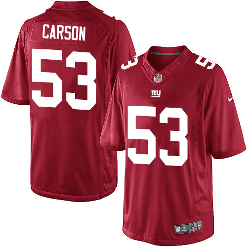 Men's Limited Harry Carson Nike Jersey Red Alternate - #53 NFL New York Giants